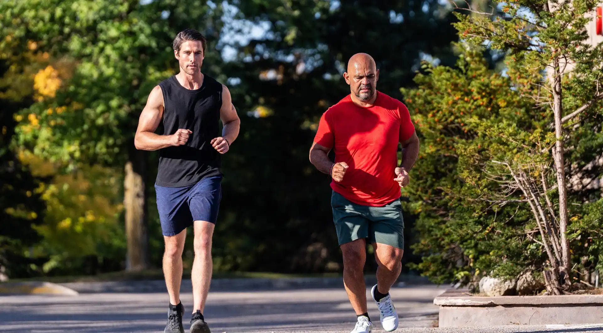 men running and training for HYROX